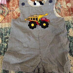 Kids Gingham One Piece with Truck Design